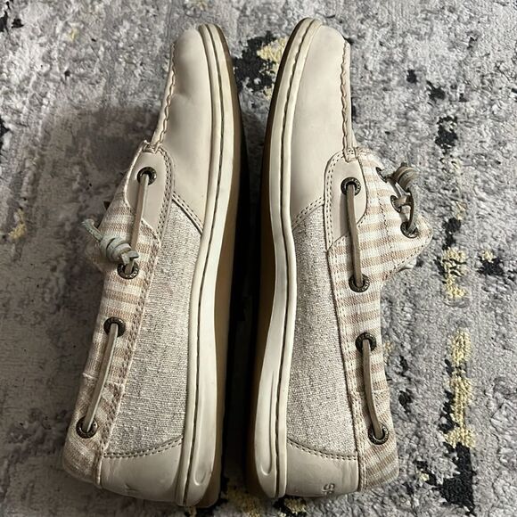 Sperry leather fabric striped boat shoes size 8.5 - Picture 4 of 8